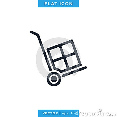 Handcart Icon Vector Logo Design Template Vector Illustration