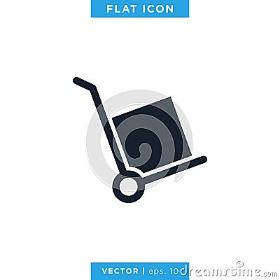 Handcart Icon Vector Logo Design Template Vector Illustration