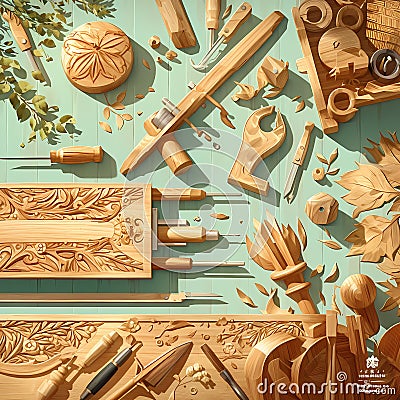 Handcrafted Artistry: Master the Woodworking Craft Stock Photo