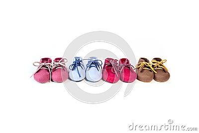 Handcrafted merino wool baby shoes Stock Photo