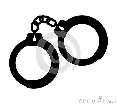 Handcuff vector icon police prison illustration. Handcuffs arrest icon jail cuffs Vector Illustration