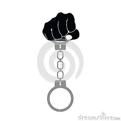 Handcuffs art black illustration Vector Illustration