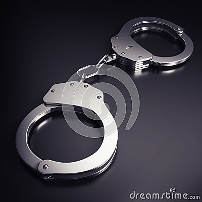 Handcuffs with clipping path Stock Photo
