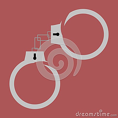 Handcuffs flat vector Vector Illustration