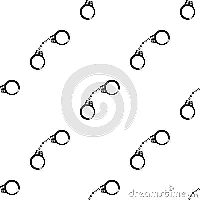 Handcuffs icon in black style isolated on white background. Drugs pattern stock vector illustration. Vector Illustration