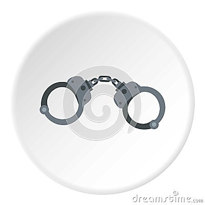 Handcuffs icon circle Vector Illustration