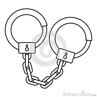 Handcuffs icon, outline style Vector Illustration