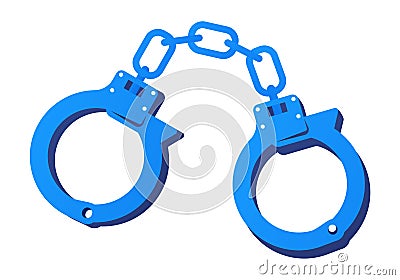 Handcuffs - modern flat design style single isolated image Vector Illustration