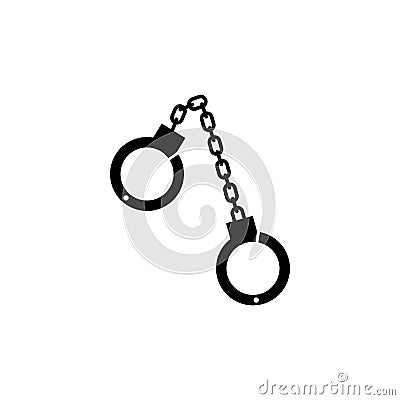 Handcuffs . Police accessory on white background Vector Illustration