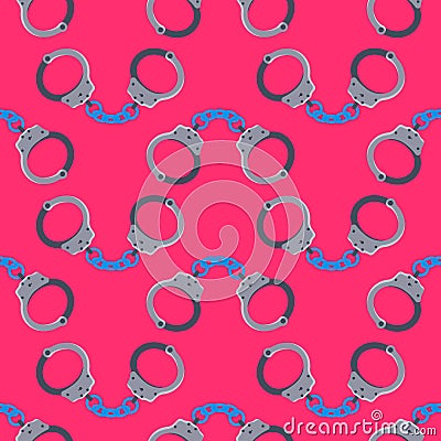 Handcuffs seamless pattern. Vector Illustration