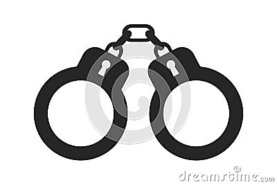 Handcuffs. Simple icon. Flat style element for graphic design. Vector EPS10 illustration. Vector Illustration