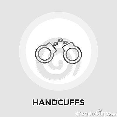 Handcuffs vector flat icon Vector Illustration