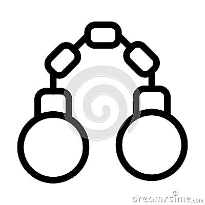 Handcuffs Vector Thick Line Icon For Personal And Commercial Use Stock Photo