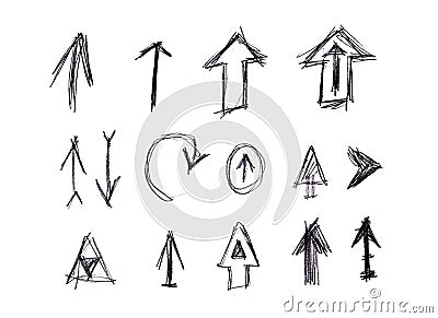 Handdrawn arrow set Stock Photo