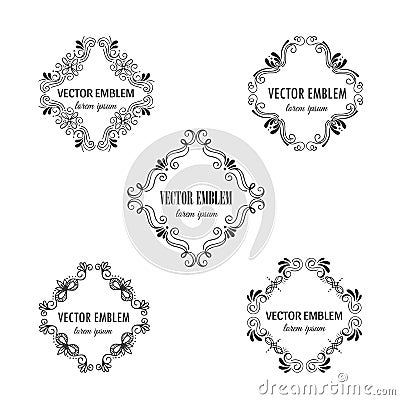 Handdrawn decorative frames Vector Illustration