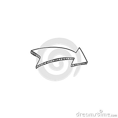 Handdrawn doodle arrow illustration. Hand drawn black sketch. Sign symbol. Flat design. Vector illustration. Vector Illustration