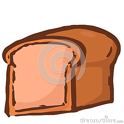 Handdrawn doodle loaf bread bake bakery pastry delicious food cuisine Stock Photo