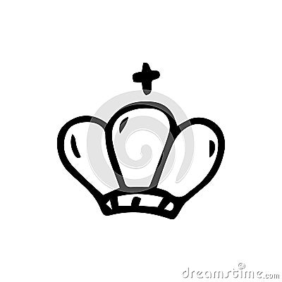 Handdrawn doodle priest hat icon. Hand drawn black sketch. Sign Vector Illustration