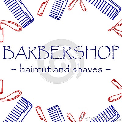 Handdrawn illustration for Barbershop. Vector Illustration