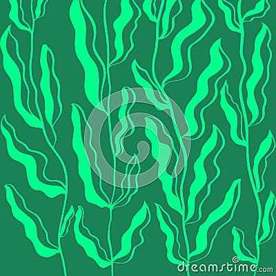 Handdrawn Leaf Pattern Background. Floral Illustration Stock Photo