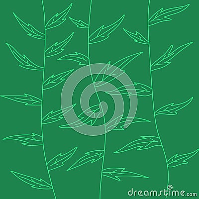 Handdrawn Leaf Pattern Background. Floral Illustration Vector Illustration