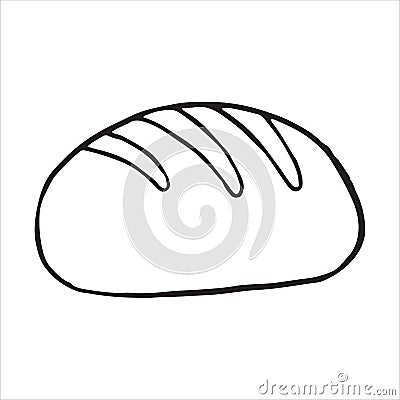 Handdrawn loaf doodle icon Vector Illustration