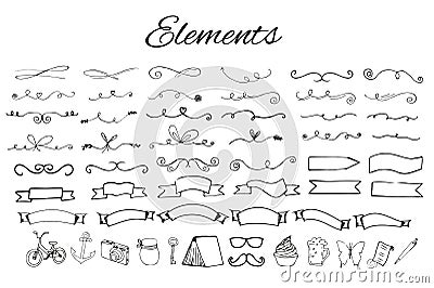 Handdrawn logo elements Vector Illustration