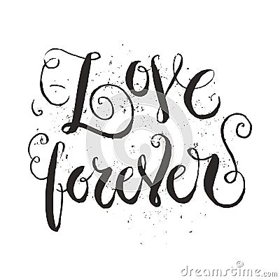 Handdrawn Romantic Quote Vector Illustration