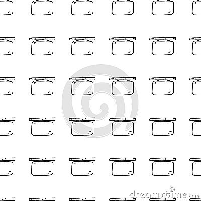 Handdrawn seamless pattern doodle signboard icon. Hand drawn black sketch. Sign symbol. Decoration element. White background. Vector Illustration