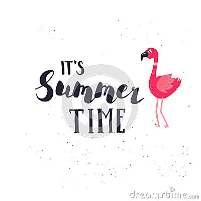 Handdrawn summer time lettering phrase Vector Illustration