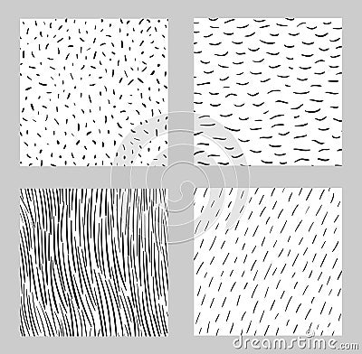 Handdrawn texture seamless pattern set vector Vector Illustration