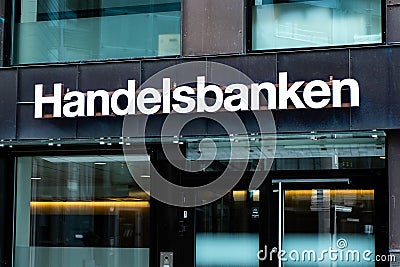 Handelsbanken is Swedish bank providing banking services - corporate transactions, investment banking, trading, insurance Editorial Stock Photo