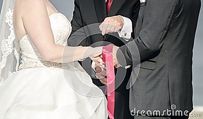 Handfasting wedding ceremony Stock Photo