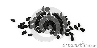 A handful of black cumin seeds. Stock Photo