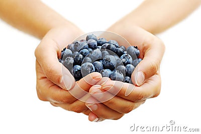 Handful of Blueberries Stock Photo