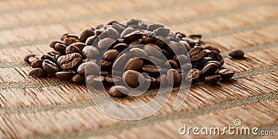 Handful coffee beans Stock Photo