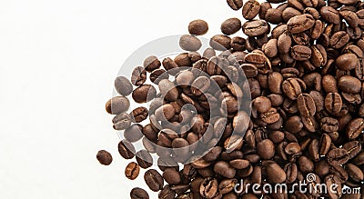 Handful coffee beans Stock Photo