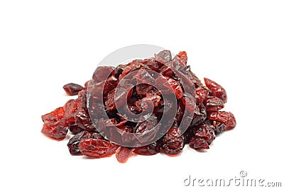 A handful of dried red cranberries Stock Photo