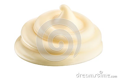 Handful of mayonnaise. Swirl on white. Clipping path. Stock Photo