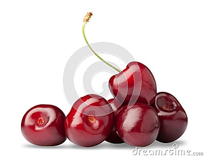 Handful of a red cherry Stock Photo