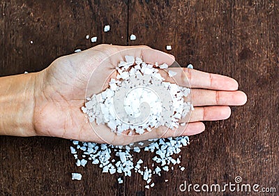 Handful of rich salt Stock Photo