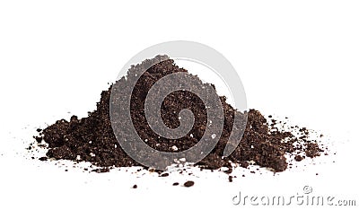 Handful of soil isolated Stock Photo