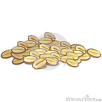 A handful of wheat grains isolated on a white background. Cereals. The birds feeding. Vector illustration. Vector Illustration