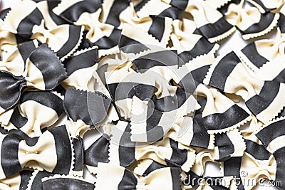 Homemade Italian zebra pasta made from durum wheat semolina Stock Photo