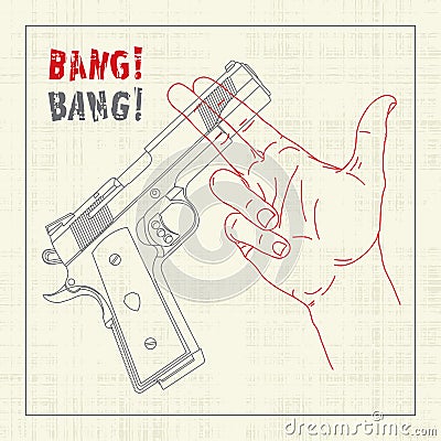 Handgun Crossing Hand Stock Photo