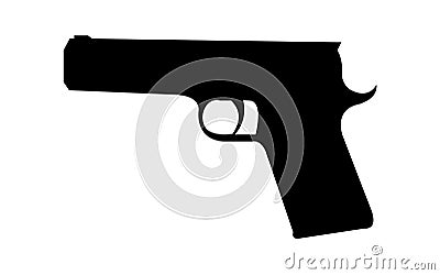 A handgun pistol silhouette Vector Illustration