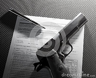 Handgun purchase forms Editorial Stock Photo