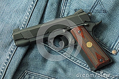 Handgun, semi-automatic. Stock Photo