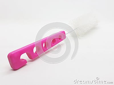 Handheld Colorful Useful Cleaning Tools for Washing Room and Bathroom Brush in White Isolation Background 03 Stock Photo
