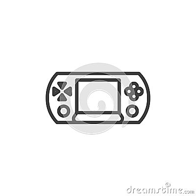 Handheld gamepad line icon Vector Illustration